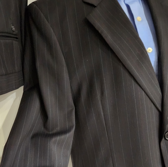 Jack Victor Suit Red Grey Pin striped suit pants 38R Men's Suit jacket 43R - Picture 7 of 11